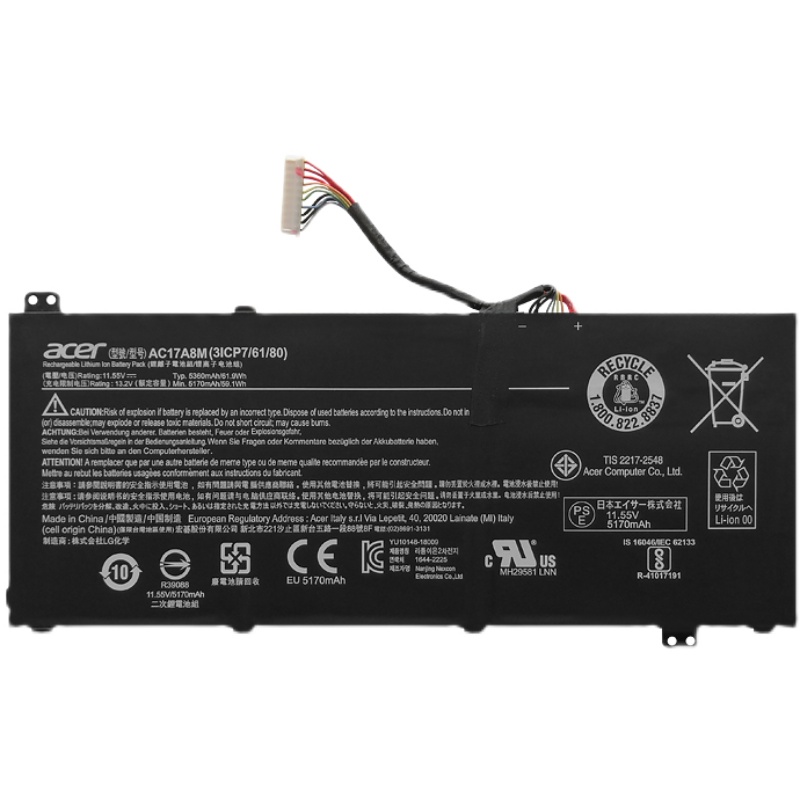 Batterie 61.9Wh Acer TravelMate TMX3410-M-38VP