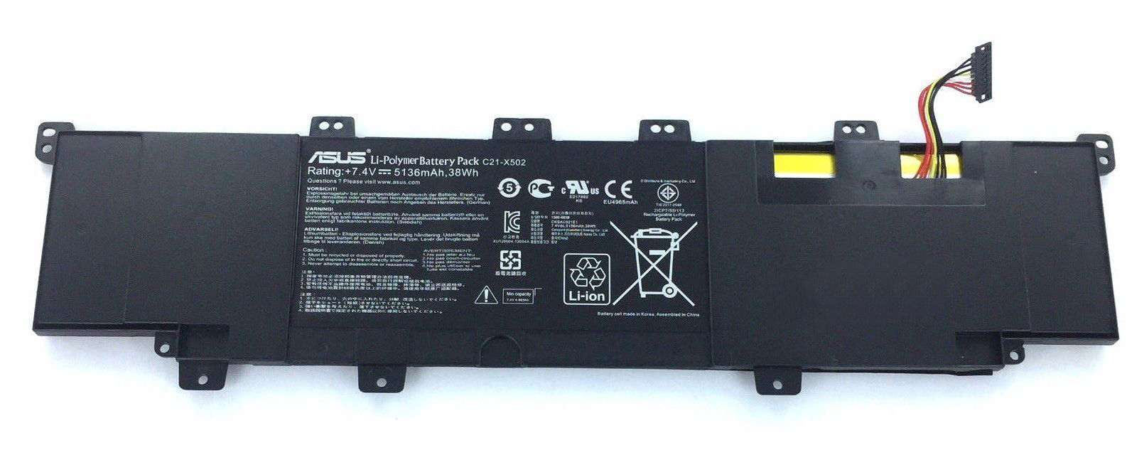 Batterie Asus F502CA-XX081D F502CA-XX081H 7.4V 38Wh 5136mAh